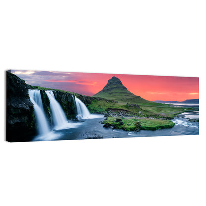 Kirkjufell Sunset with Kirkjufellsfoss Wall Art