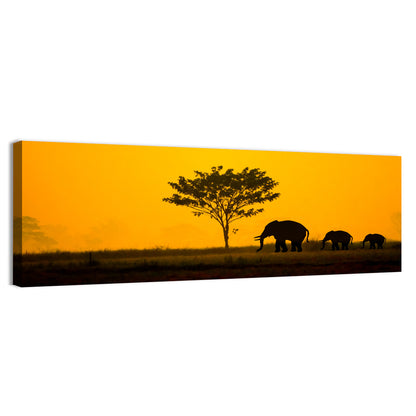 Thailand Elephant Silhouettes Wall Art