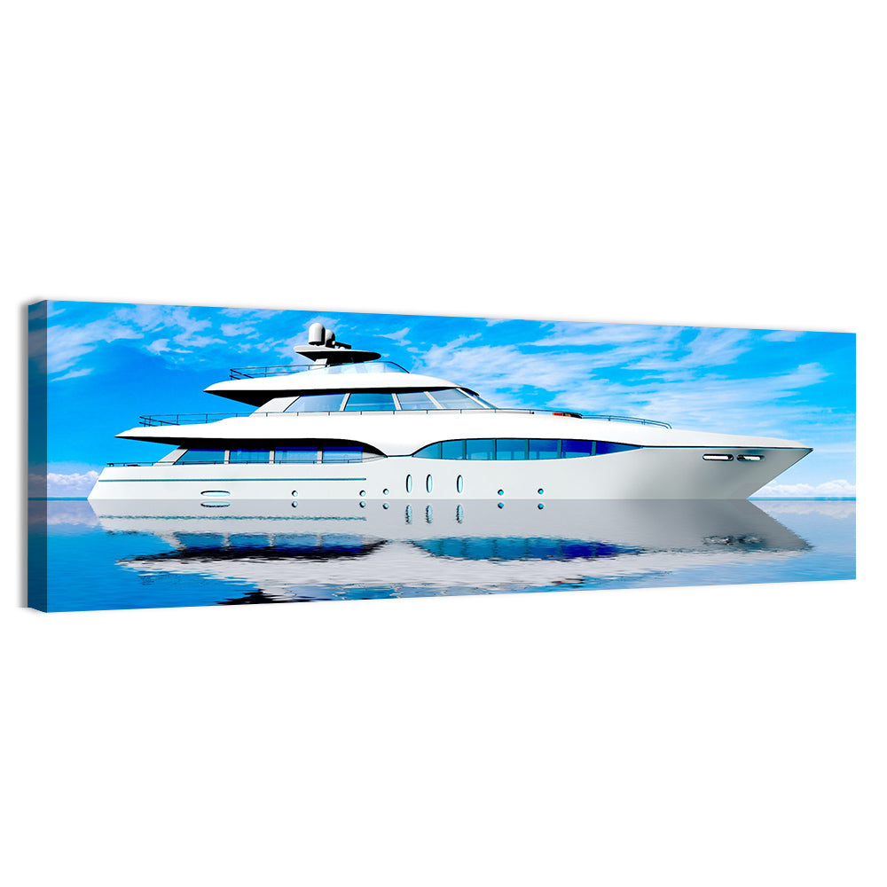 Blue Yacht Reflection Wall Art