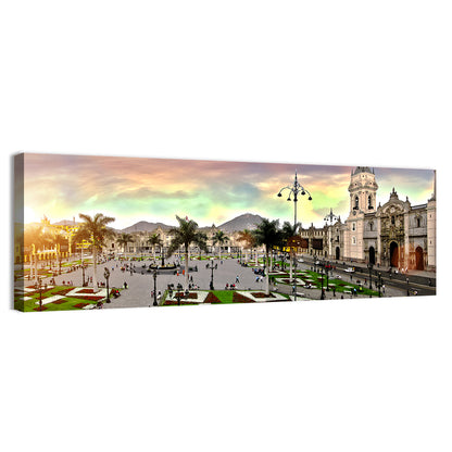 Plaza Mayor, Lima Sunset Wall Art