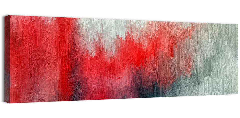 Red to Gray Oil Brushstrokes Wall Art