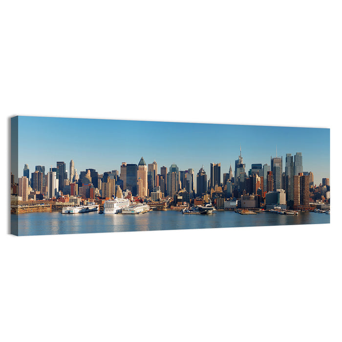 Manhattan Harbor Skyline Wall Art as a canvas print