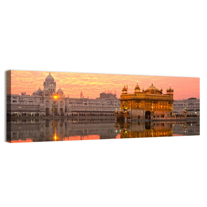 Golden Temple at Sunset Wall Art
