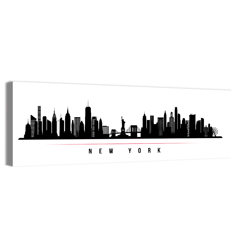 New York Skyline Silhouette Wall Art