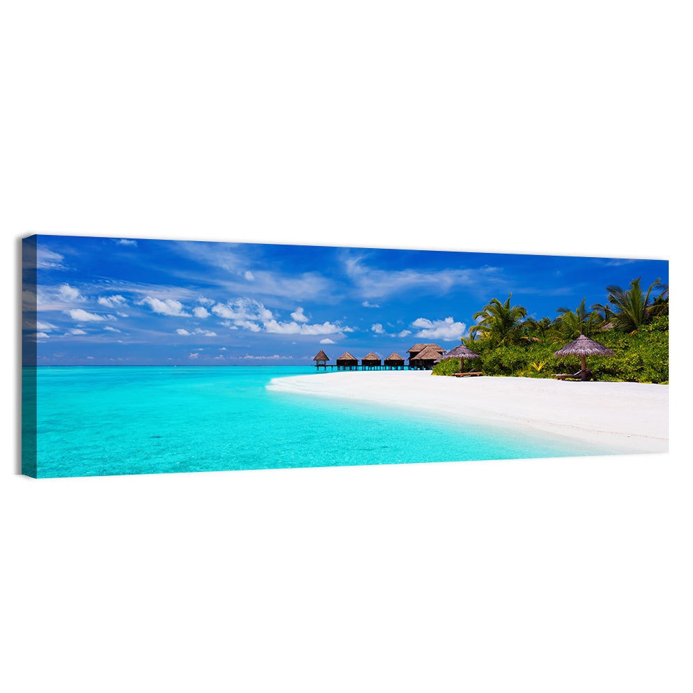 Turquoise Island with Water Bungalows Wall Art