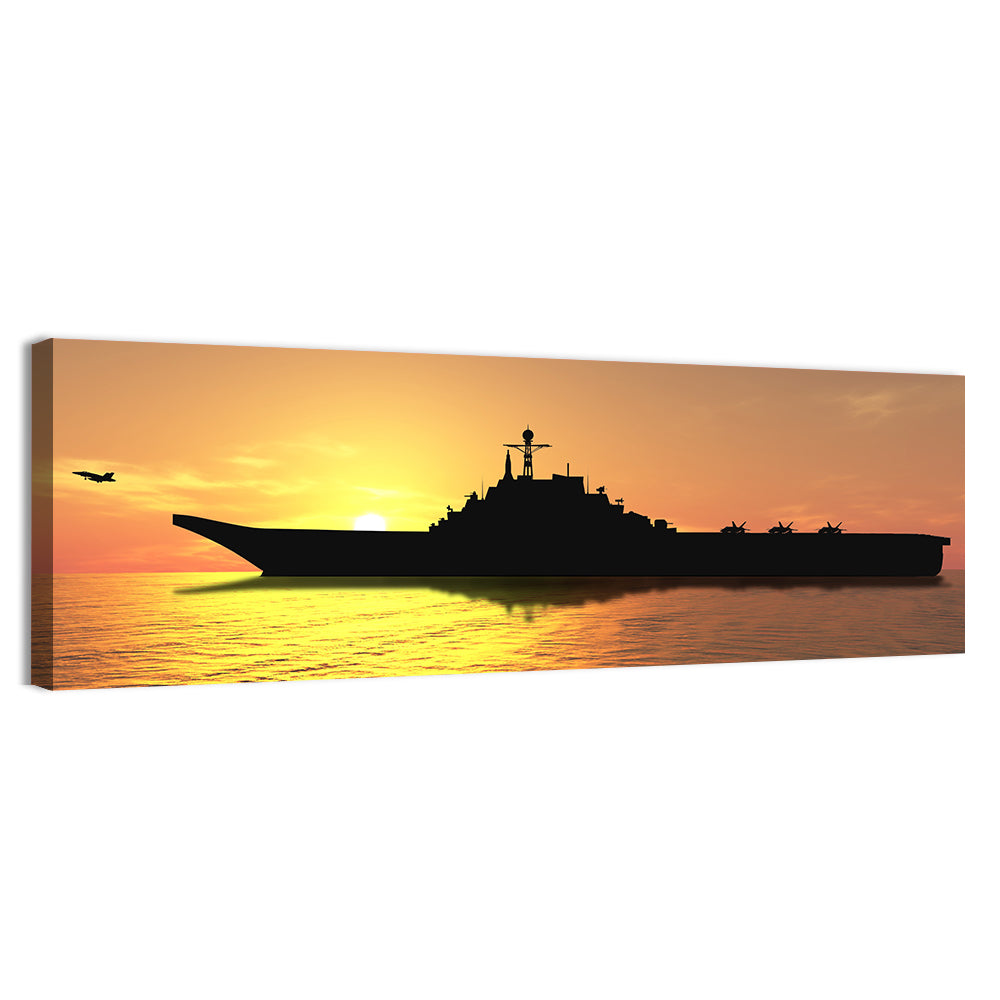Aircraft Carrier at Sunset Wall Art