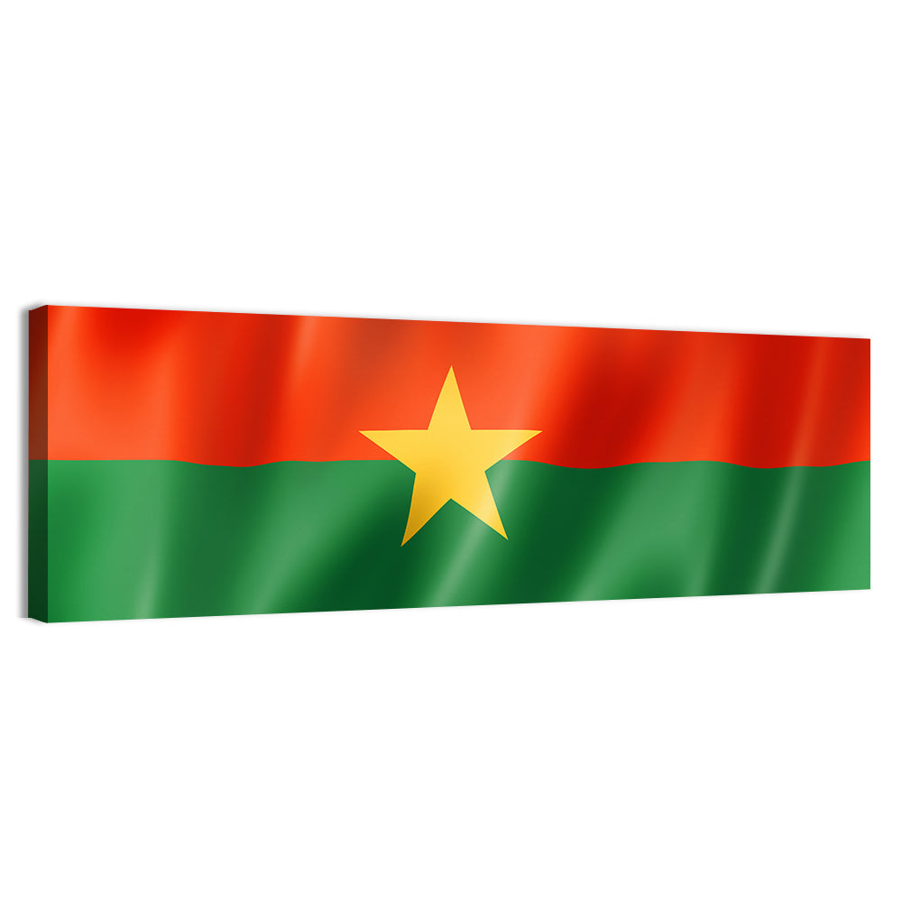 Burkina Faso Flag with Wavy Texture Wall Art