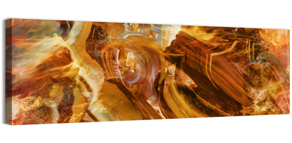 Golden Vortex Abstract Wall Art