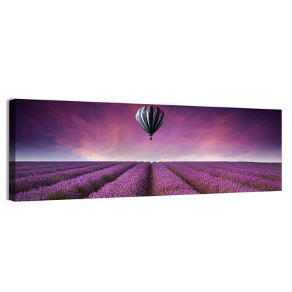 Hot Air Balloon Over Lavender Field Wall Art