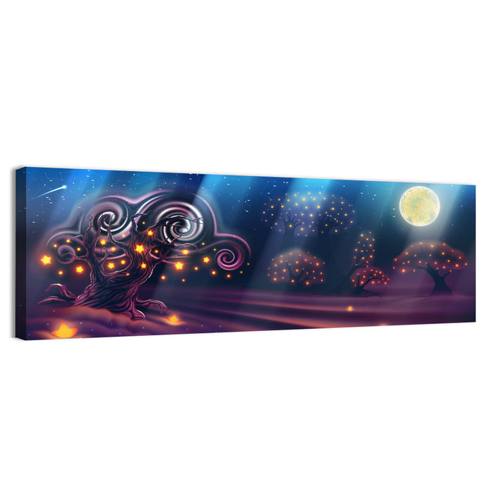Magical Night Landscape Wall Art as a canvas print
