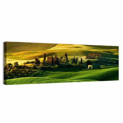Tuscany Fields at Golden Hour Wall Art