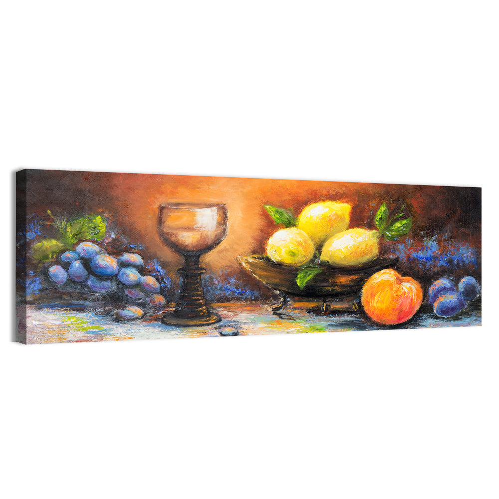 Lemons and Peach Still Life Wall Art