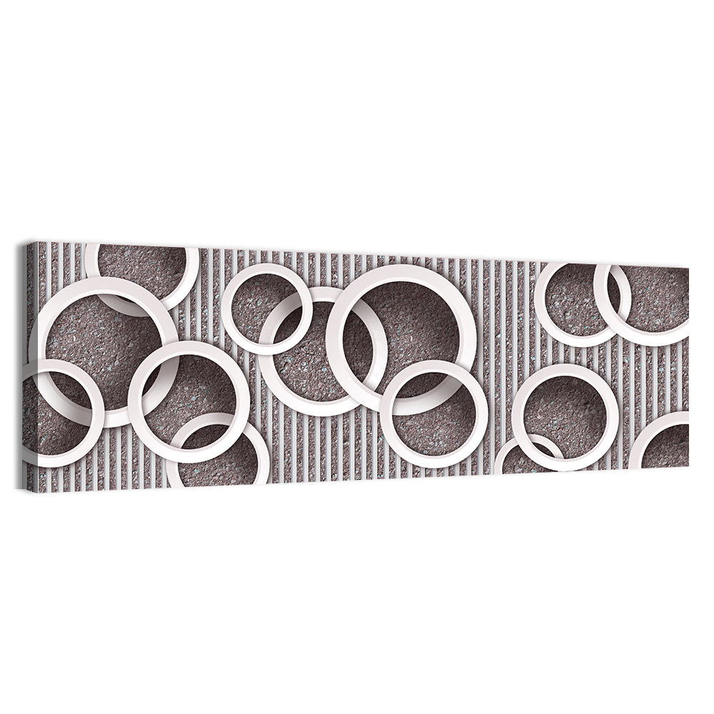 Layered White Circles Wall Art
