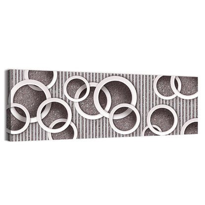 Layered White Circles Wall Art