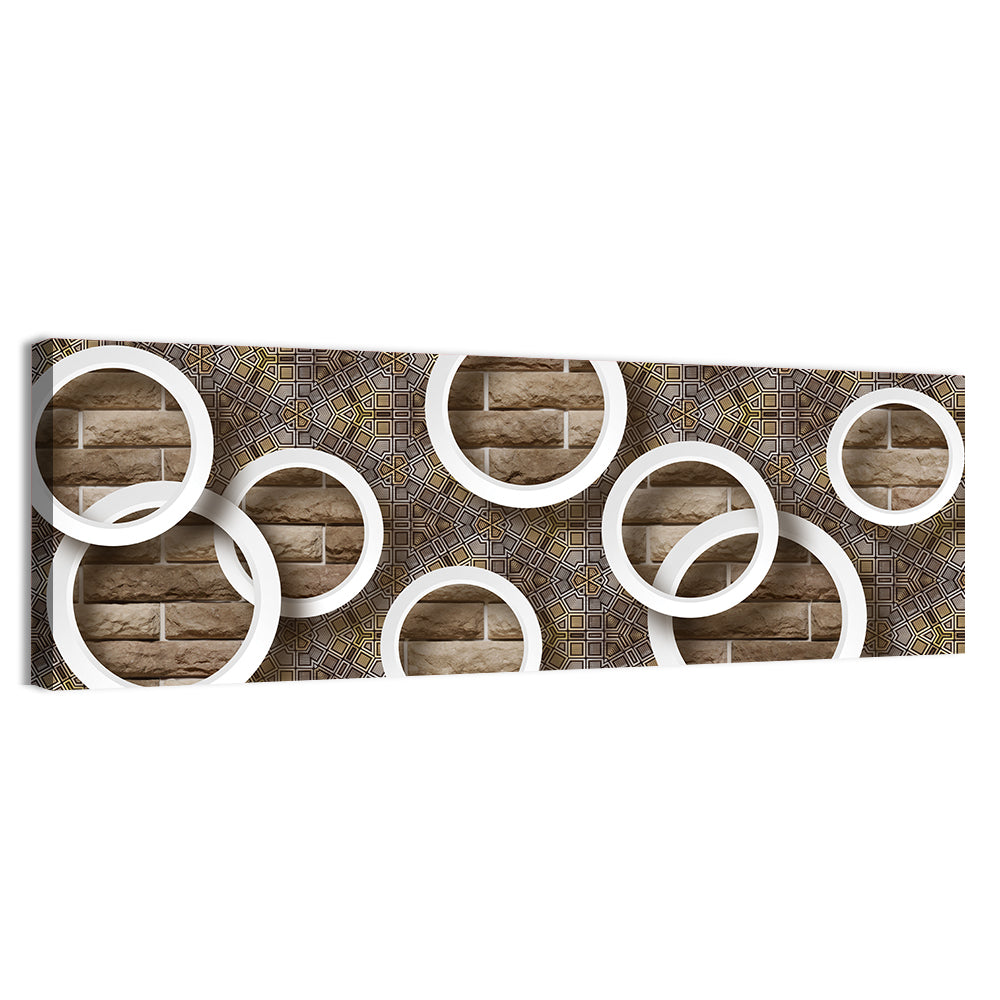 Flower Rings Over Brick and Tile Wall Art