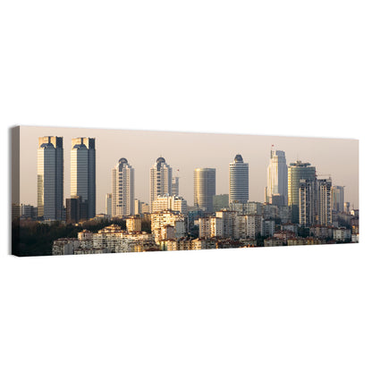 Istanbul Levent Skyline at Golden Hour Wall Art