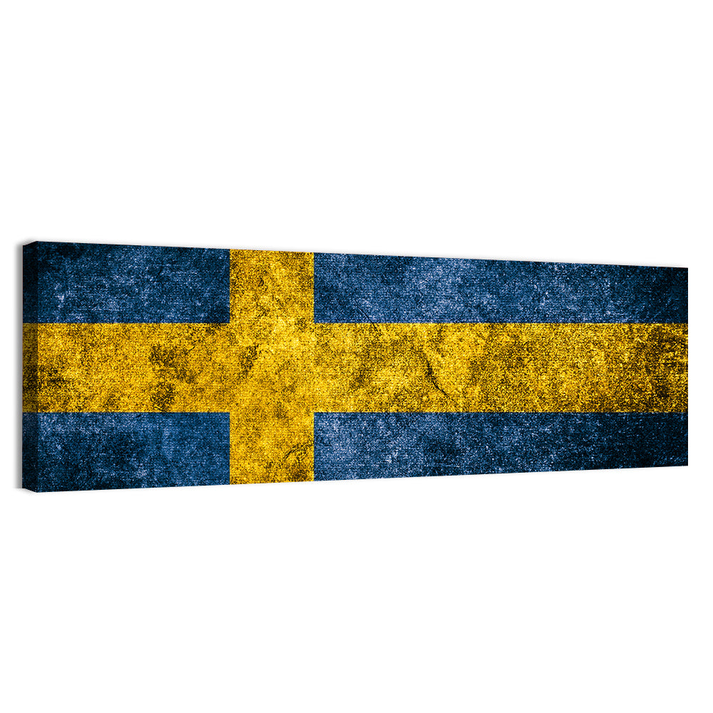 Distressed Sweden Flag Wall Art