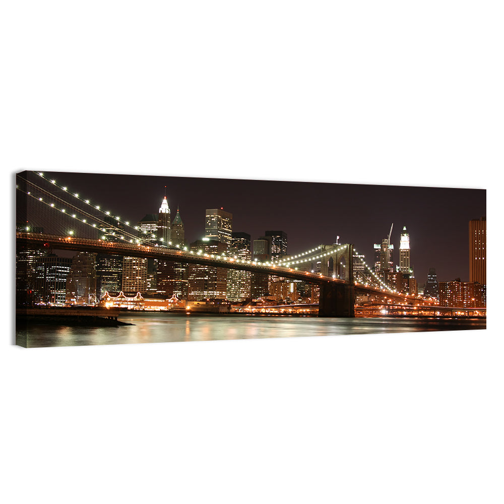 Brooklyn Bridge Night Skyline Wall Art