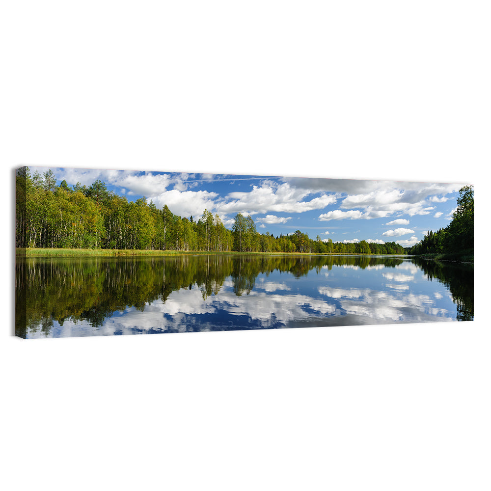 Red Kayak on Calm Lake Wall Art