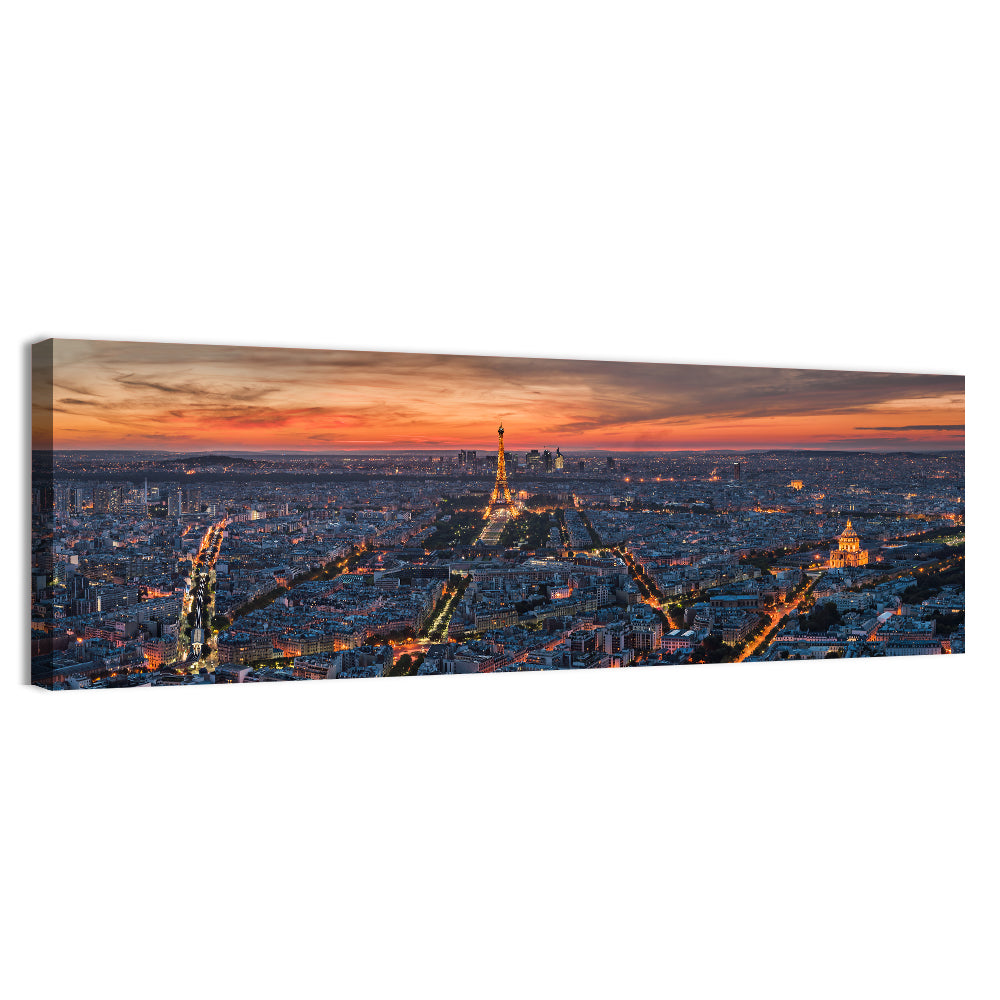 Paris Night Skyline Wall Art