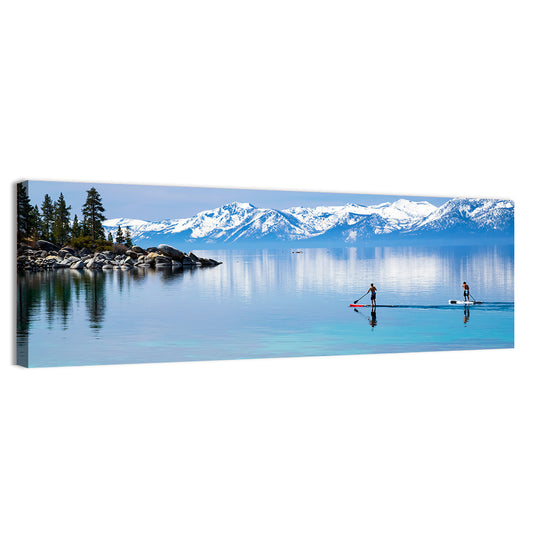 Mountain Lake Paddleboarders Wall Art