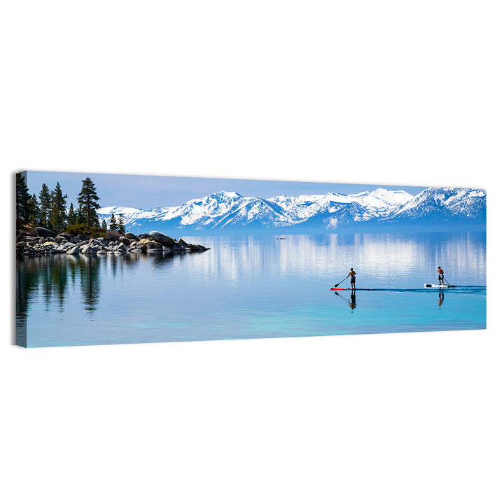 Mountain Lake Paddleboarders Wall Art