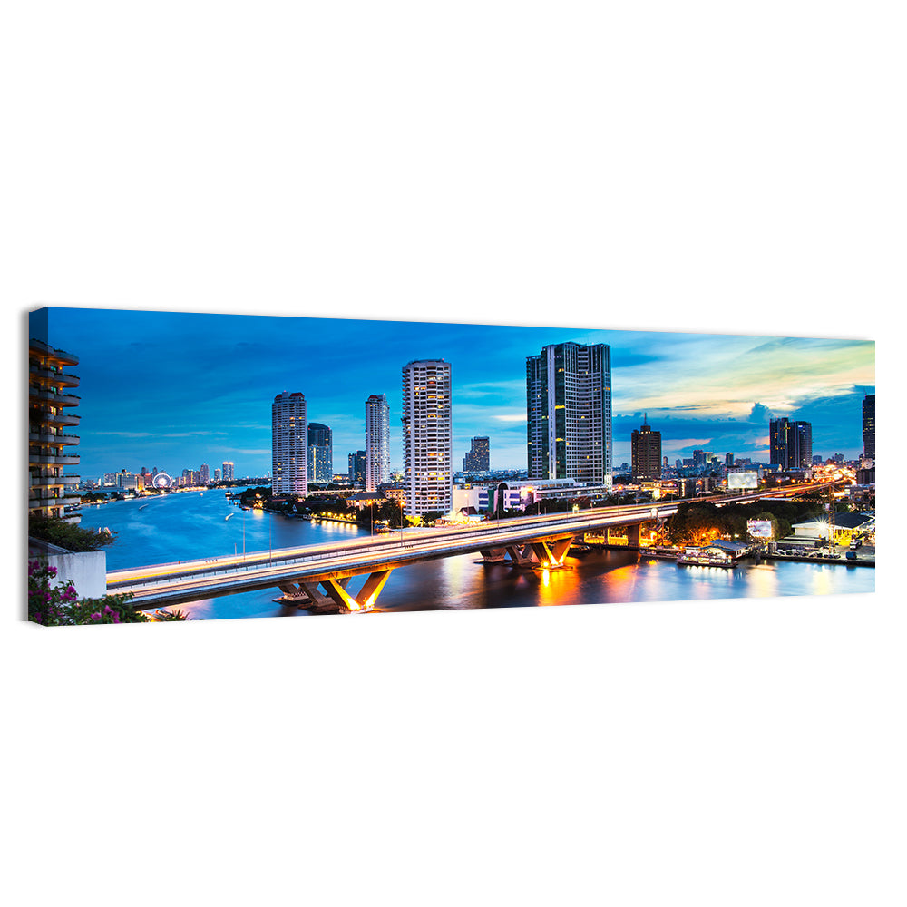 Chao Phraya River at Night, Bangkok Wall Art