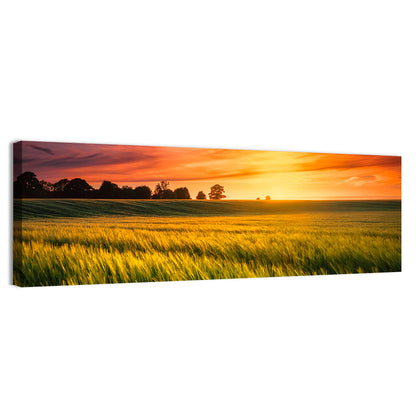 Wheat Field at Golden Hour Wall Art