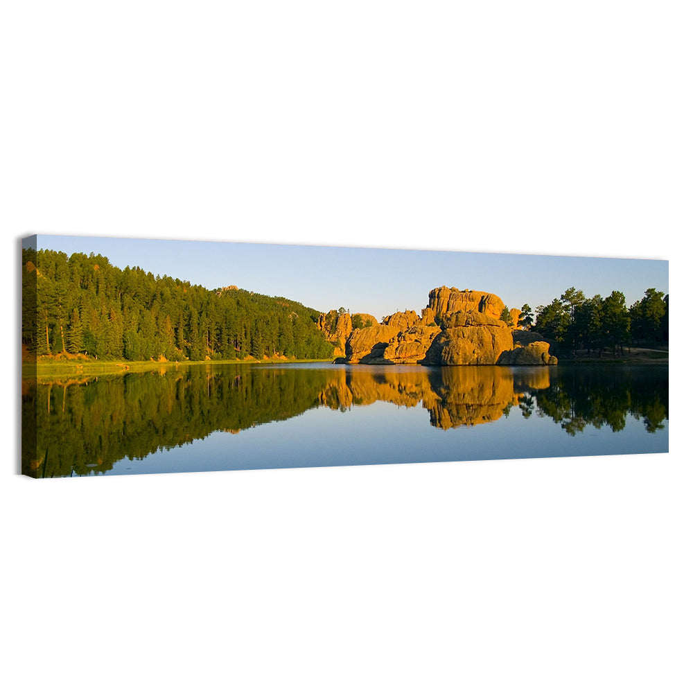 Sylvan Lake Golden Hour Reflection Wall Art