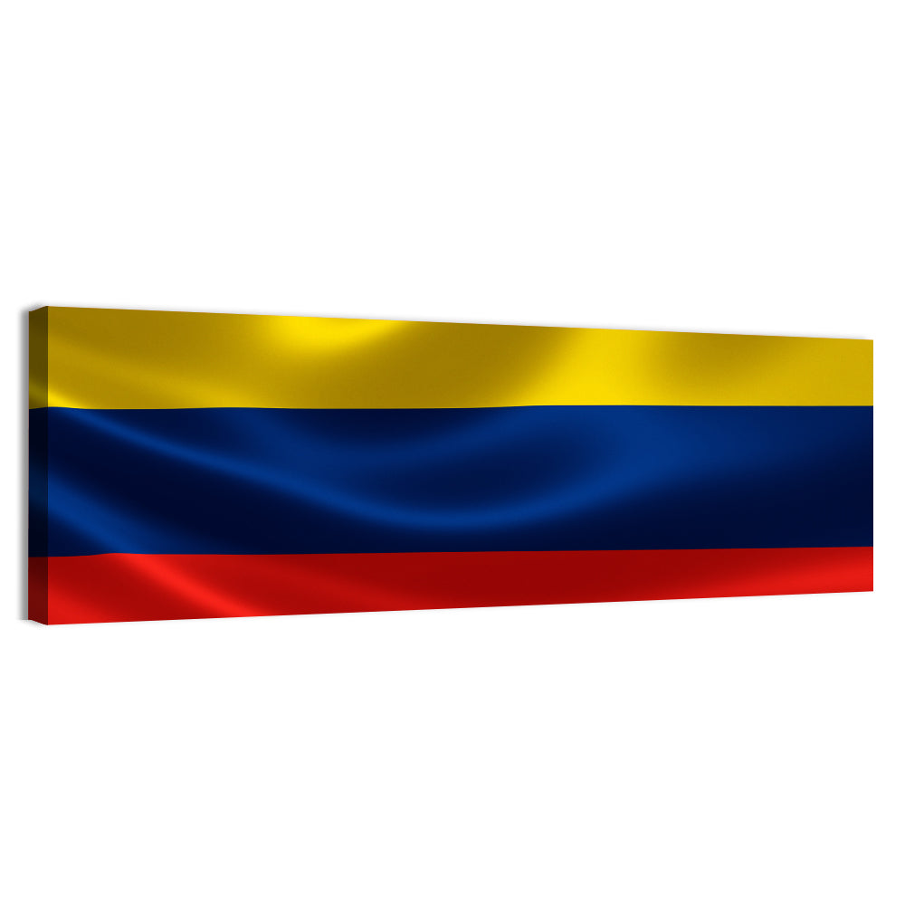 Colombian Flag with Rippling Texture Wall Art