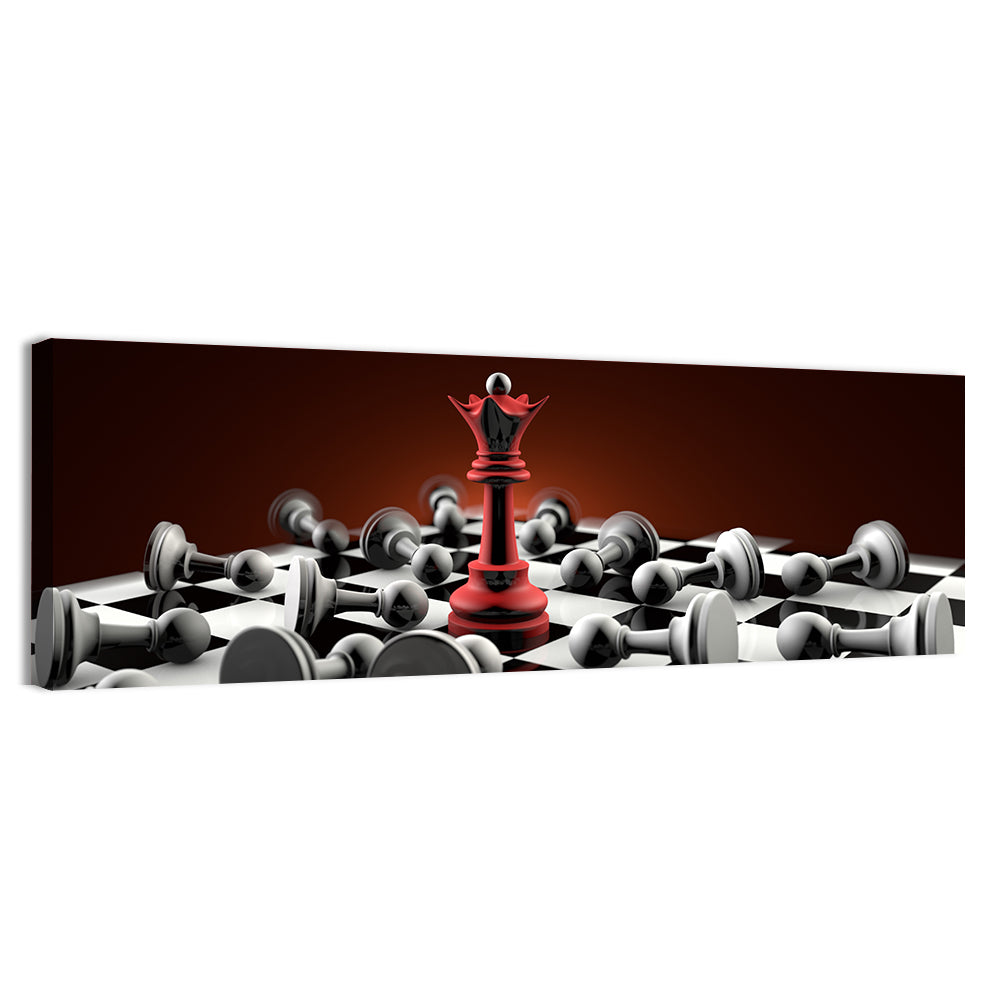 Red Queen Chess Composition Wall Art