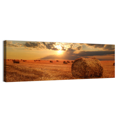 Golden Hour Hay Bale Wall Art