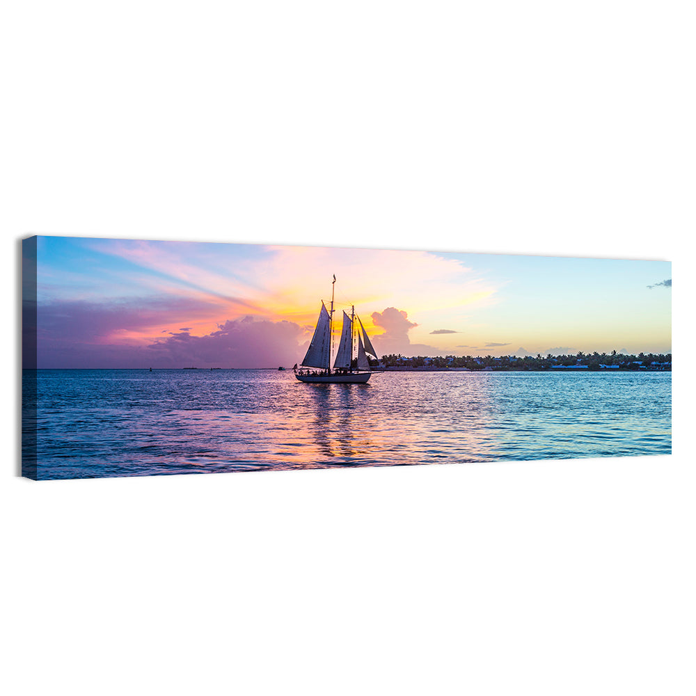 Key West Sailboat at Sunset Wall Art