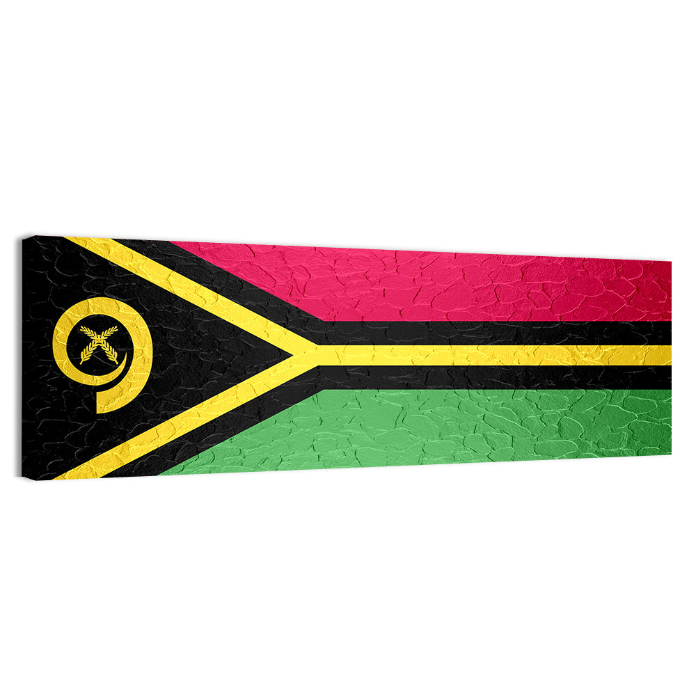 Vanuatu Flag with Boar Tusk Emblem Wall Art