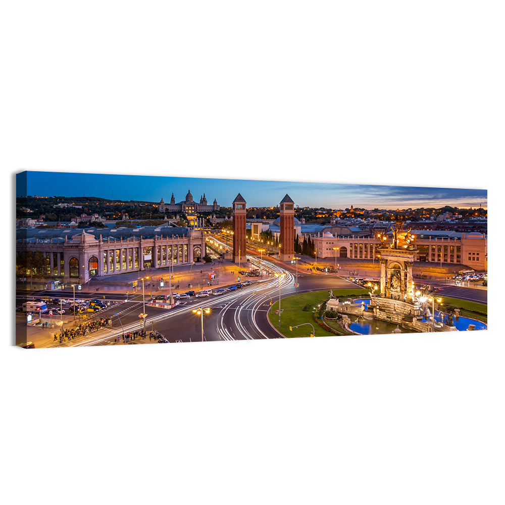 Plaça D'espanya at Night Wall Art