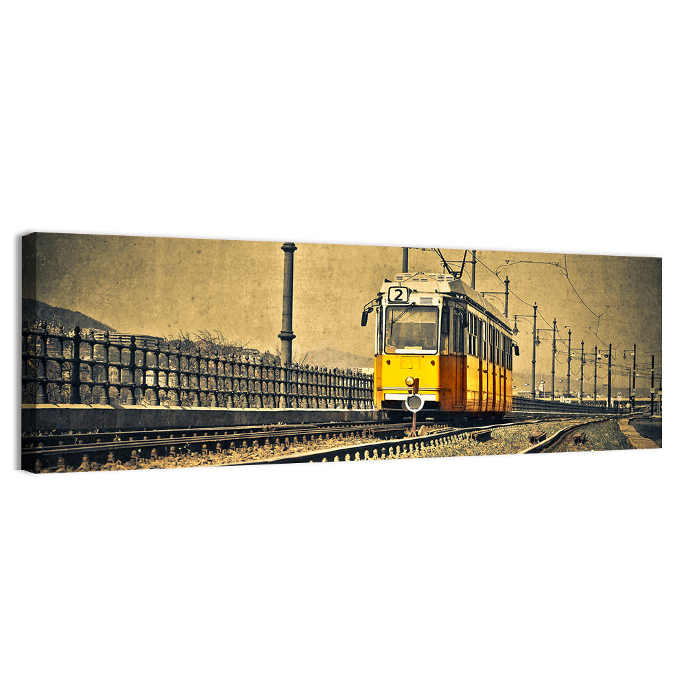 Yellow Tram No. 2 on Tracks Wall Art