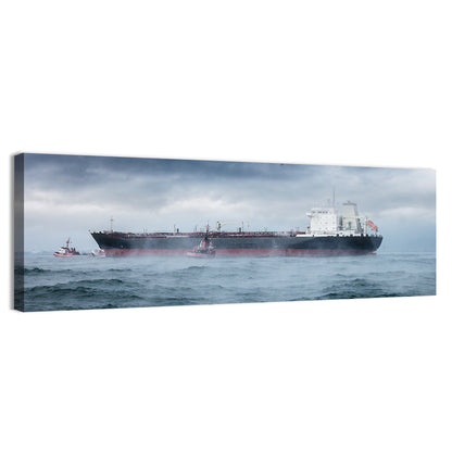 Rescue Helicopter Over Cargo Ship Wall Art
