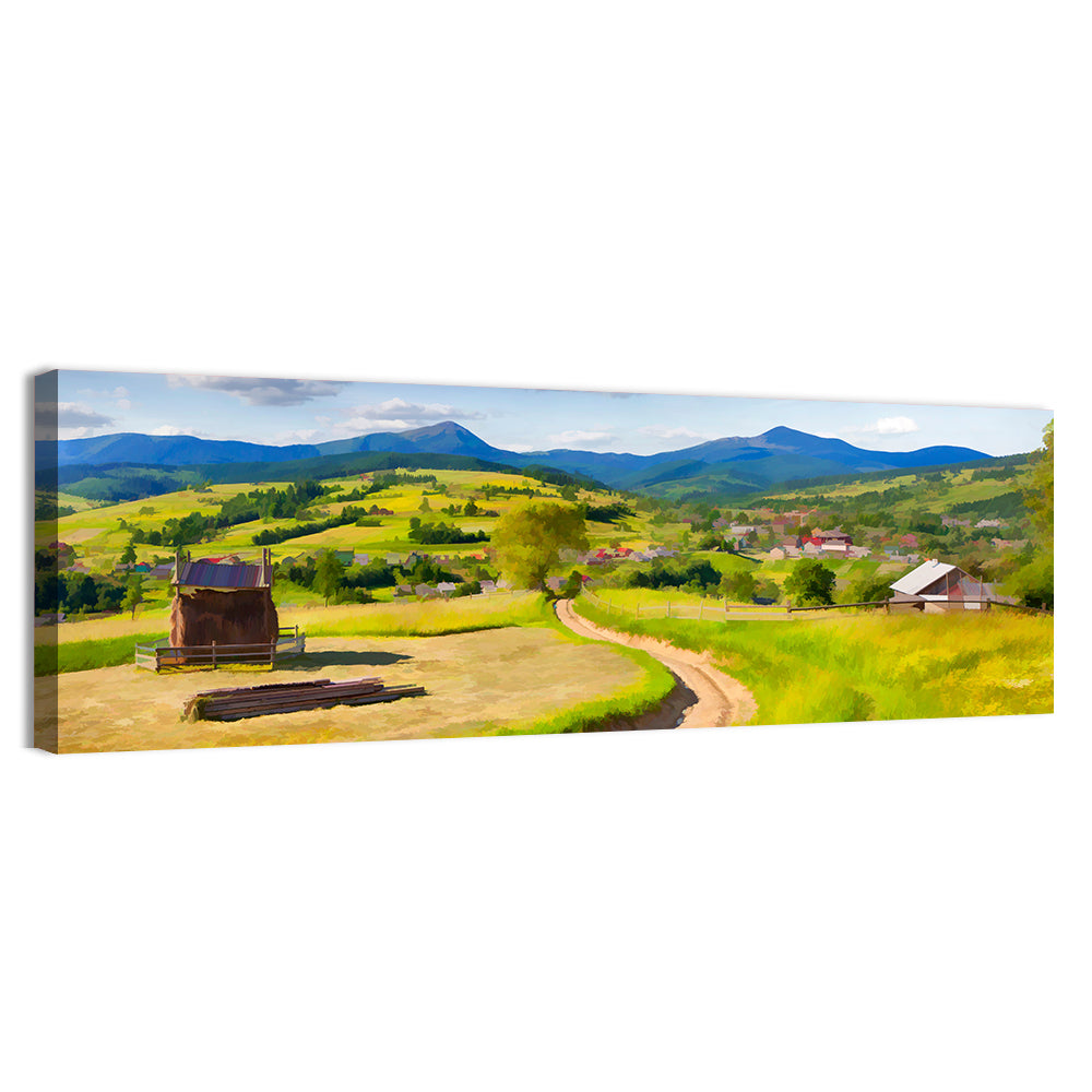 Summer Mountain Village Wall Art