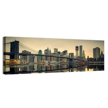 Brooklyn Bridge at Dusk, Manhattan Skyline Wall Art