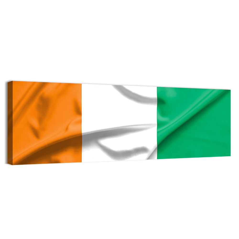 Ivory Coast Flag Rippled Tricolor Wall Art