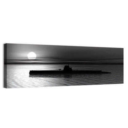 Submarine Silhouette at Dusk Wall Art