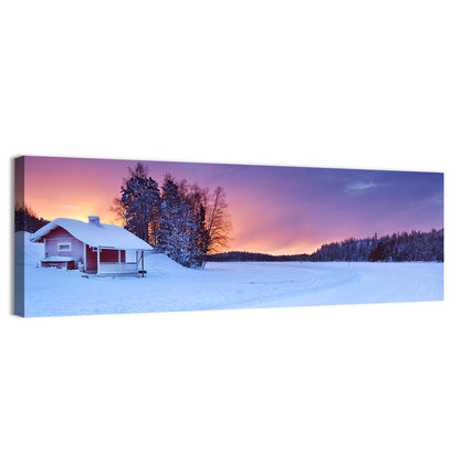 Lapland Sunrise Over Frozen Lake Wall Art