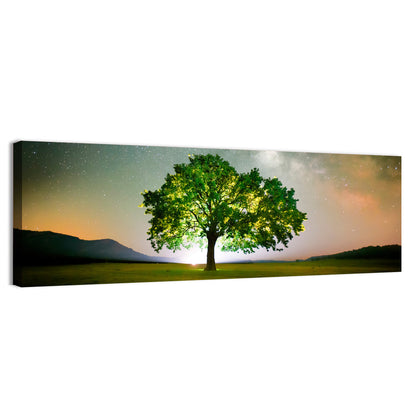 Lone Tree Under Milky Way Wall Art