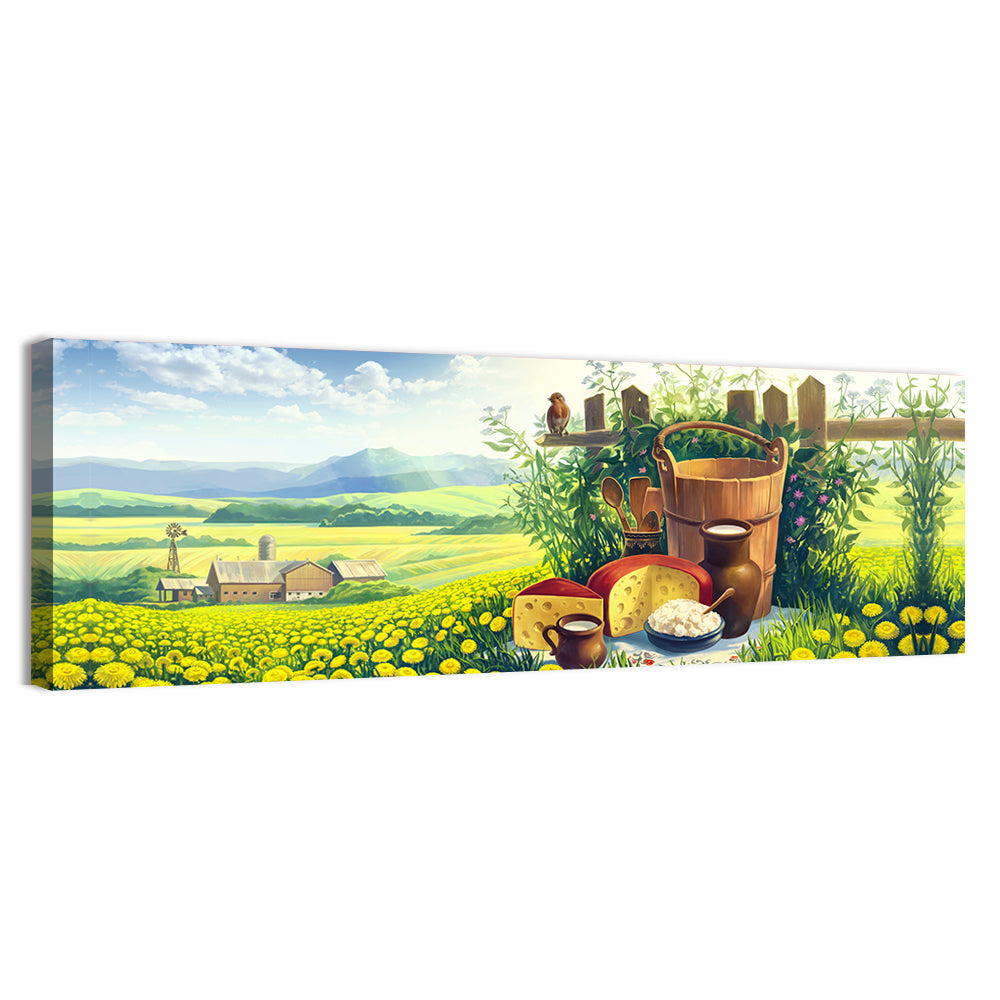 Dandelion Field Landscape Wall Art