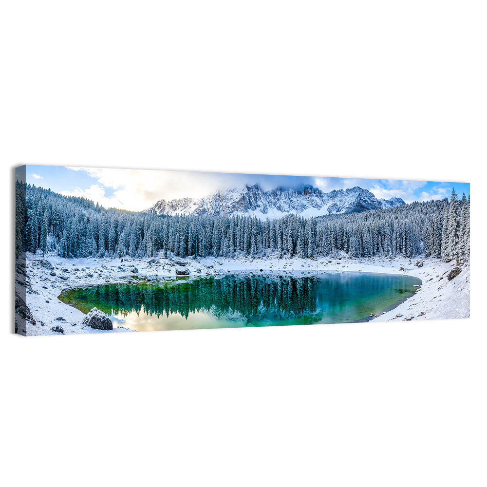 Snowy Mountain Lake Reflection Wall Art