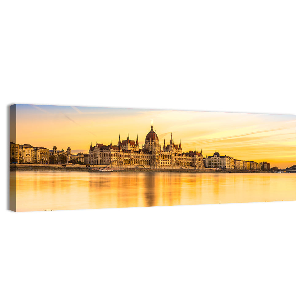 Budapest Parliament at Golden Hour Wall Art