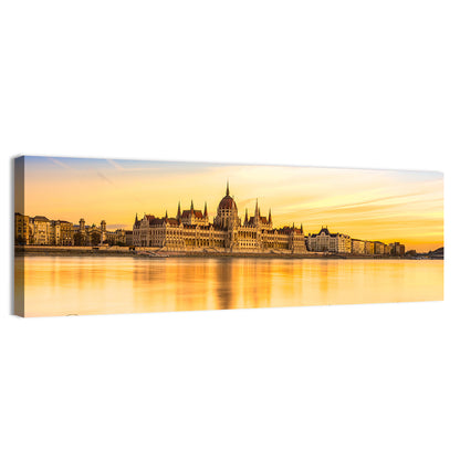 Budapest Parliament at Golden Hour Wall Art