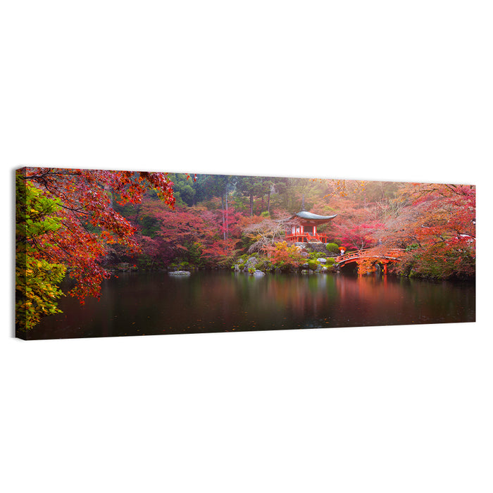 Daigo-ji Temple Autumn Reflection Wall Art as a canvas print