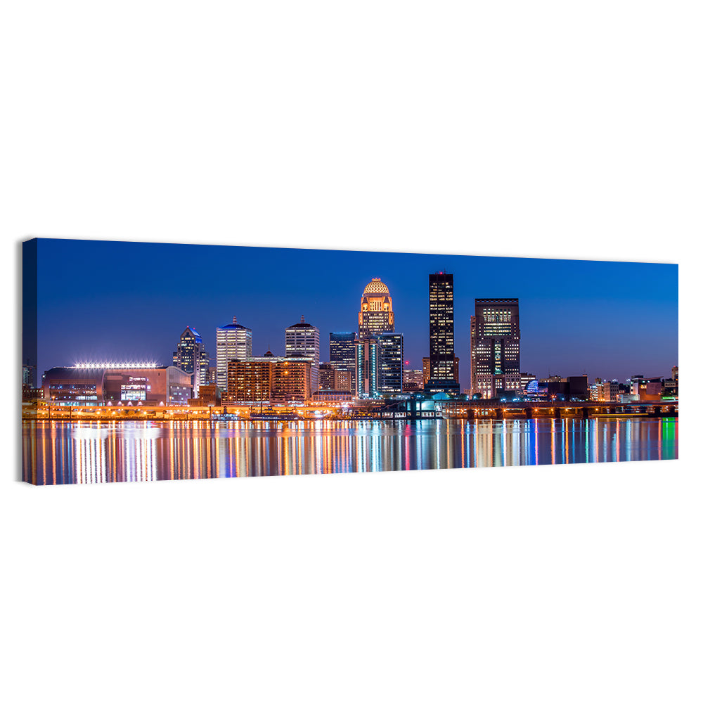Downtown Louisville Skyline at Night Wall Art