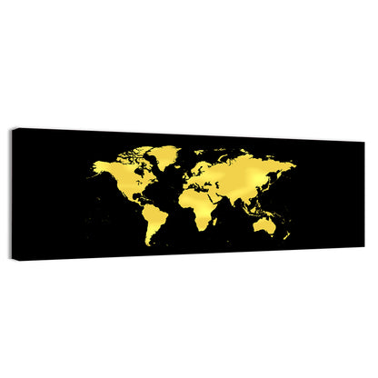 Golden World Map Wall Art